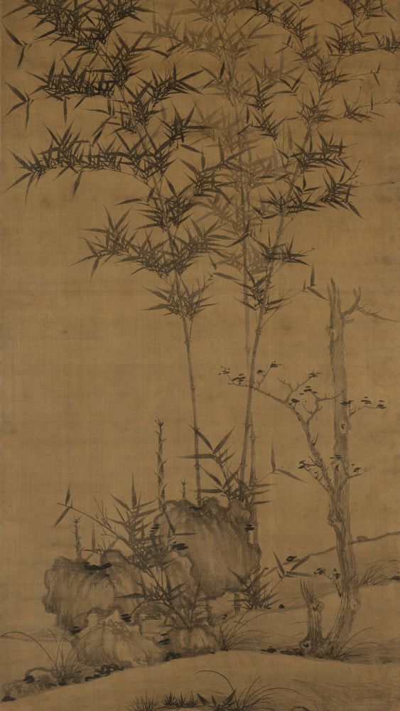宋 佚名 竹石图轴绢本124x70百度网盘高清大图下载